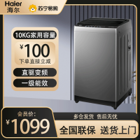 海尔(Haier)10公斤 变频 全自动 波轮洗衣机 1.0洗净比 纳米微泡净 除菌除螨 XQB100-BZ20B0