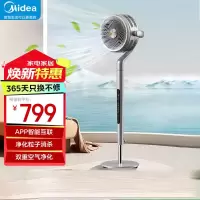 美的电风扇FGD24TMX APP智能操控落地扇多档调节定时扇卧室办公室空气循环扇广角送风立体摇头扇 APP操控