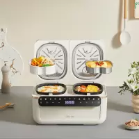 小熊(Bear)双胆电饭煲 电饭锅 2+2L微压多功能3-4人家用分控煲汤柴火饭智能预约迷你小型 DFB-Q40T5