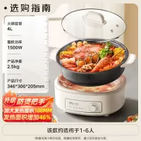 小熊智能电火锅DHG-F40P3 3档调节4升大容量机械控温时尚设计