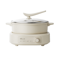 小熊(Bear)电煮锅 电火锅分体式电炒锅家用宿舍多功能小电锅蒸煮煎炒涮一体多用途电热锅泡面锅 5L 煎蒸涮DHG-M5