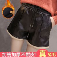 皮短裤秋冬高腰女韩版修身显瘦大码宽松外穿阔腿裤靴裤PU皮裤臻依缘