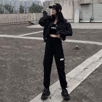 工装裤女bf夏季新款韩版宽松女学生显瘦运动休闲裤束脚九分裤臻依缘