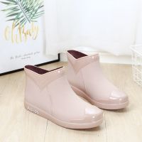雨鞋女时尚潮流成人短筒防水防滑加棉绒四季通用女士雨鞋保暖耐磨 衫伊格