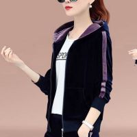 金丝绒运动套装女秋装2020春新款时尚洋气显瘦休闲运动服两件套臻依缘