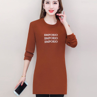 加绒加厚女新款上衣长袖秋冬季卫衣韩版中长款修身打底衫外穿T恤臻依缘
