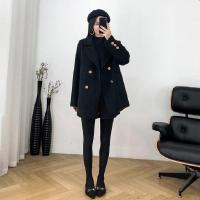 黑色毛呢外套女短款2020秋冬季时尚赫本风小个子毛呢子大衣女加厚 臻依缘
