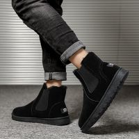 冬季雪地靴男鞋2020新款加厚东北棉靴子加绒保暖棉鞋马丁短靴冬鞋 衫伊格(shanyige)