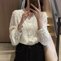 设计感小众蕾丝衫2020秋季新款长袖蕾丝衬衫v领内搭打底衫上衣女 臻依缘