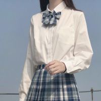 JK衬衫制服奶白色基础款丸襟角襟秋季长袖日系校服白衬衣学生制服臻依缘