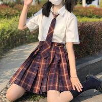 创夏季新款奶白色JK制服班服短袖衬衫角襟尖领学生校服少女上衣臻依缘