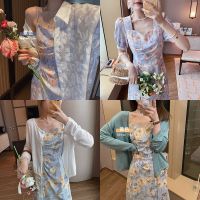 油画少女感碎花连衣裙 臻依缘