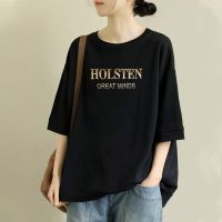 棉短袖t恤女夏装胖妹妹宽松复古圆领新款文艺休闲大码上衣 臻依缘