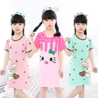 2019春夏季儿童睡衣女童睡裙夏季薄款短袖连衣裙女孩中大童空调居家服 臻依缘