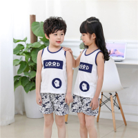 儿童背心套装夏季薄款男童衣服童装女童坎肩夏装宝宝无袖两件套休闲背心套装潮臻依缘