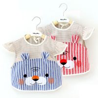 宝宝罩衣纯色棉无袖防水反穿衣婴儿男童薄围裙女孩吃饭围兜秋冬护衣臻依缘