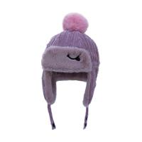 冬季宝宝护耳帽子加绒加厚儿童雷锋帽男童灯芯绒毛绒帽子套头帽子臻依缘