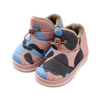 童鞋秋冬新款儿童棉靴宝宝家居防滑保暖短靴男女童迷彩室内外棉鞋臻依缘