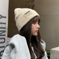 毛线帽子女秋冬韩版潮网红保暖针织帽韩国时尚日系纯色显脸小冬天