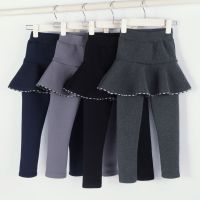 儿童加绒加厚女童打底裤秋冬季小女孩裙裤假两件宝宝外穿保暖裤子臻依缘