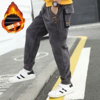 男童冬装2021新款中大童加绒加厚灯芯绒裤子休闲臻依缘