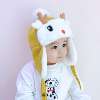 婴儿帽子秋冬加绒加厚雷锋护耳帽超萌男女儿童保暖帽宝宝帽子冬臻依缘