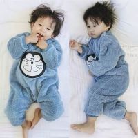 宝宝睡衣秋冬季法兰绒加绒加厚儿童连体爬服家居服婴儿睡袋臻依缘