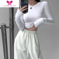 YUNWUXIN打底衫洋气内搭2022新款修身t恤女潮ins港风长袖短款上衣辣妹