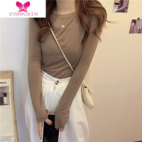 YUNWUXIN早秋季2022新款长袖T恤修身内搭打底衫女时尚显瘦莫代尔薄款上衣