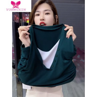 YUNWUXIN欧货2022秋季新款假两件长袖棉质打底小衫显瘦时尚洋气上衣女t恤T恤