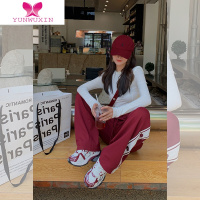 YUNWUXINAlice W花花家直角肩修身长袖简约打底衫上衣女秋圆领短款T恤