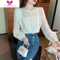 YUNWUXIN早秋季蕾丝打底小衫女装秋装2022年新款上衣长袖雪纺t恤欧货女士T恤