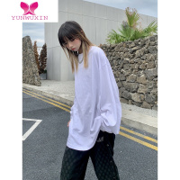 YUNWUXIN合法外星人叠穿白色长袖T恤男女宽松百搭上衣oversize打底衫内搭