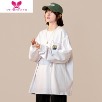 YUNWUXIN墨绿色长袖t恤女秋季薄款学生韩系风格上衣百搭2022打底衫潮T恤