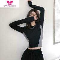 YUNWUXIN甜辣T恤打底衫女正肩洋气内搭爵士舞服装jazz上衣设计感小众