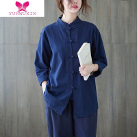YUNWUXIN复古中式盘扣唐装棉麻上衣女装太极服女禅意茶服大码宽松衬衫