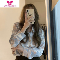 YUNWUXIN法式油画长袖衬衫女2022夏装韩版大码胖妹妹百搭宽松薄款上衣