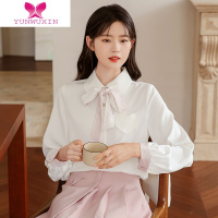 YUNWUXIN2022秋季新款法式复古雪纺衬衣女爱美蝴蝶垂感长袖衬衫