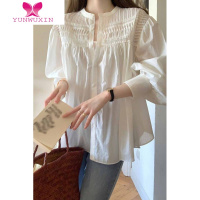 YUNWUXIN法式白色衬衫女早初秋季韩系设计感小众泡泡袖衬衣娃娃衫长袖上衣
