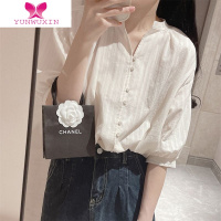 YUNWUXIN早秋季法式长袖白色衬衫上衣女设计感小众别致小衫雪纺高级感外套