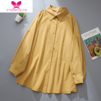 YUNWUXIN白衬衫女2022早秋季慵懒风长袖宽松韩版衬衣外套棉质外搭休闲上衣