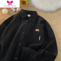 YUNWUXINcityboy衬衫女日系复古灯芯绒外套高级设计感小众vintage上衣