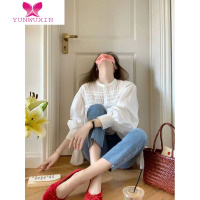 YUNWUXIN白云法式高级感上衣女秋新款小众仙气别致设计复古棉麻甜衬衫