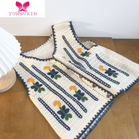 YUNWUXIN2022年外搭复古针织背心开衫马甲女刺绣搭配裙子马夹早秋外套