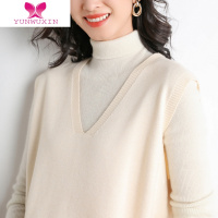 YUNWUXIN毛衣马甲女V领宽松外穿2021新款无袖打底坎肩显瘦背心针织衫毛针织衫