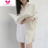 YUNWUXIN白衬衫女中长款韩范男朋友风宽松衬衣bf性感睡衣慵懒上衣长袖外穿