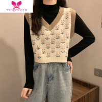 YUNWUXIN毛衣马甲背心针织衫女秋季2022年新款潮流时尚叠穿坎肩碎花上衣冬马夹
