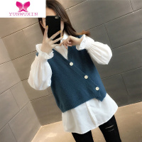 YUNWUXIN女士毛衣装2022年新款女装针织马甲外套女宽松外穿上衣马夹