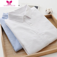 YUNWUXIN2022春新款日系牛津纺白色衬衫女长袖小清新学生休闲打底衬衣
