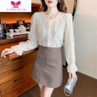 YUNWUXIN早秋装很仙的别致蕾丝上衣女法式减龄设计感小众甜美洋气打底衬衫
